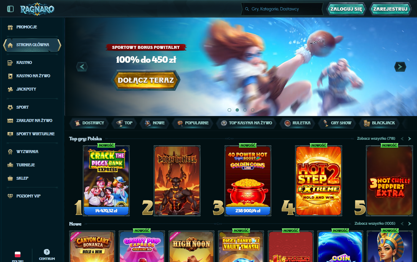 Zrzut ekranu strony Ragnaro